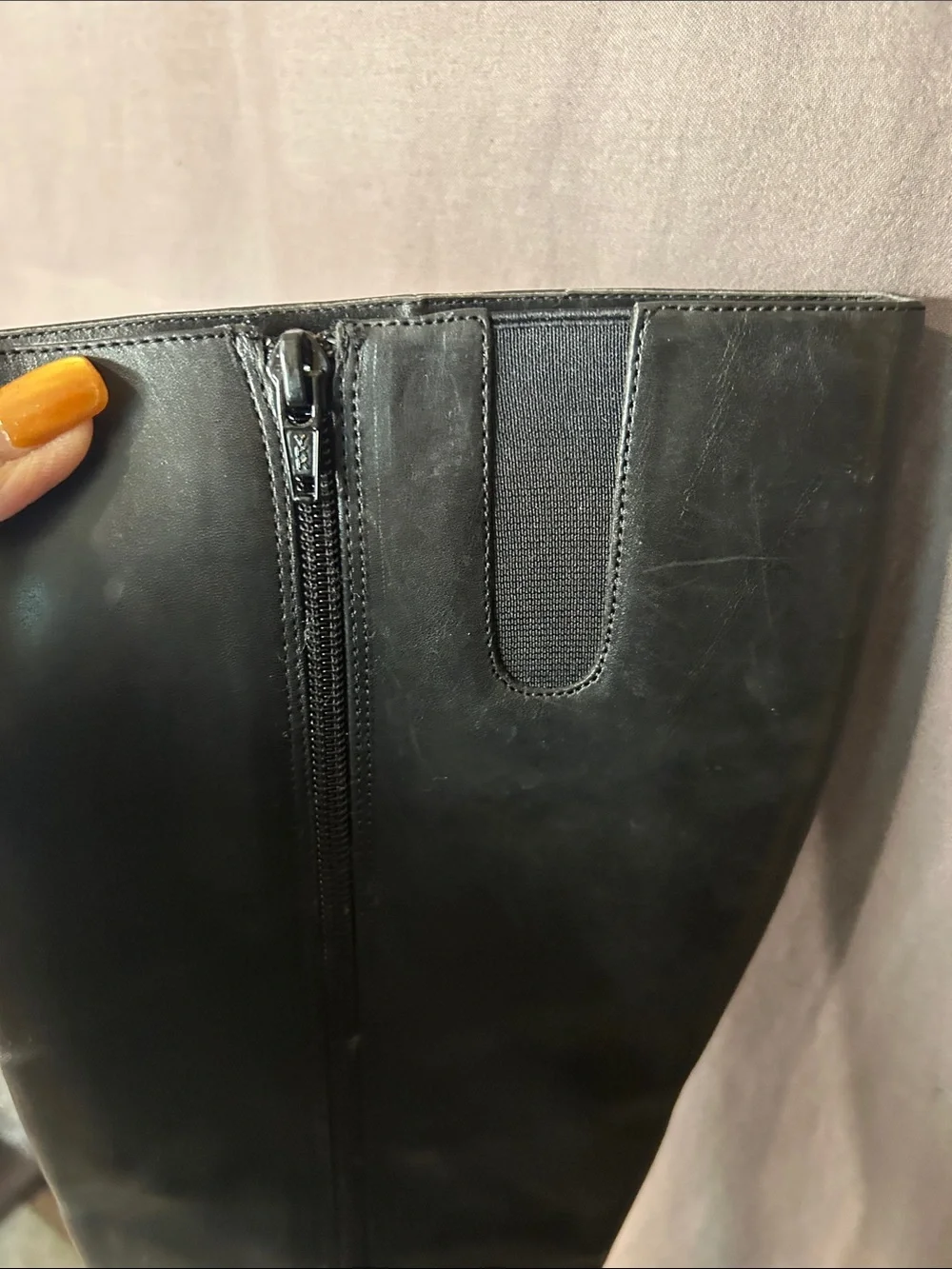 Apostrophe Black Over-the-Knee Leather Boots